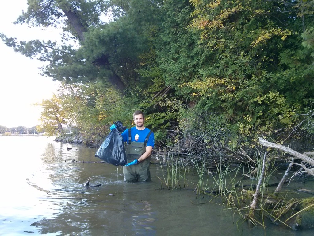 Cooke lab member Graham Raby posing with his haul